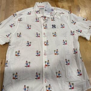 Tommy Bahama yankees Red Sox Printed Hula Oasis Camp Shirt White